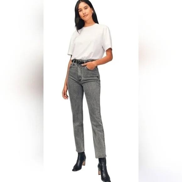 Abercrombie & Fitch Ankle Straight Ultra High Rise Jeans Womens Size 28 6S Gray - Picture 3 of 12